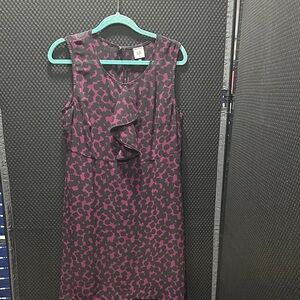 CAbi Black and Purple Sleeveless Midi Dress